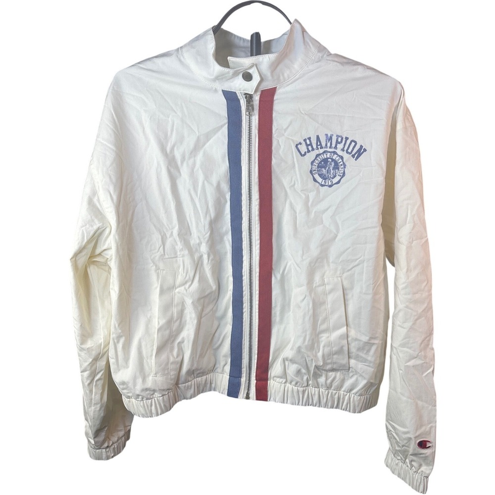 Champion Heritage Bomber Jacket Full Zip Windbreaker White XL